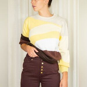 House of Sunny Knit Sweater – Yellow & Brown Landscape Design
